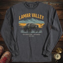 Lamar Valley Yellowstone Long Sleeved T Shirt Long Sleeve Shirt Gift For National Park Lover