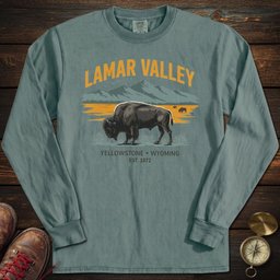 Lamar Valley Yellowstone Long Sleeved T Shirt Long Sleeve Shirt Gift For National Park Lover