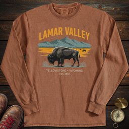 Lamar Valley Yellowstone Long Sleeved T Shirt Long Sleeve Shirt Gift For National Park Lover