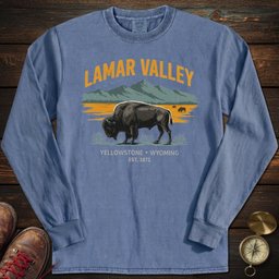 Lamar Valley Yellowstone Long Sleeved T Shirt Long Sleeve Shirt Gift For National Park Lover