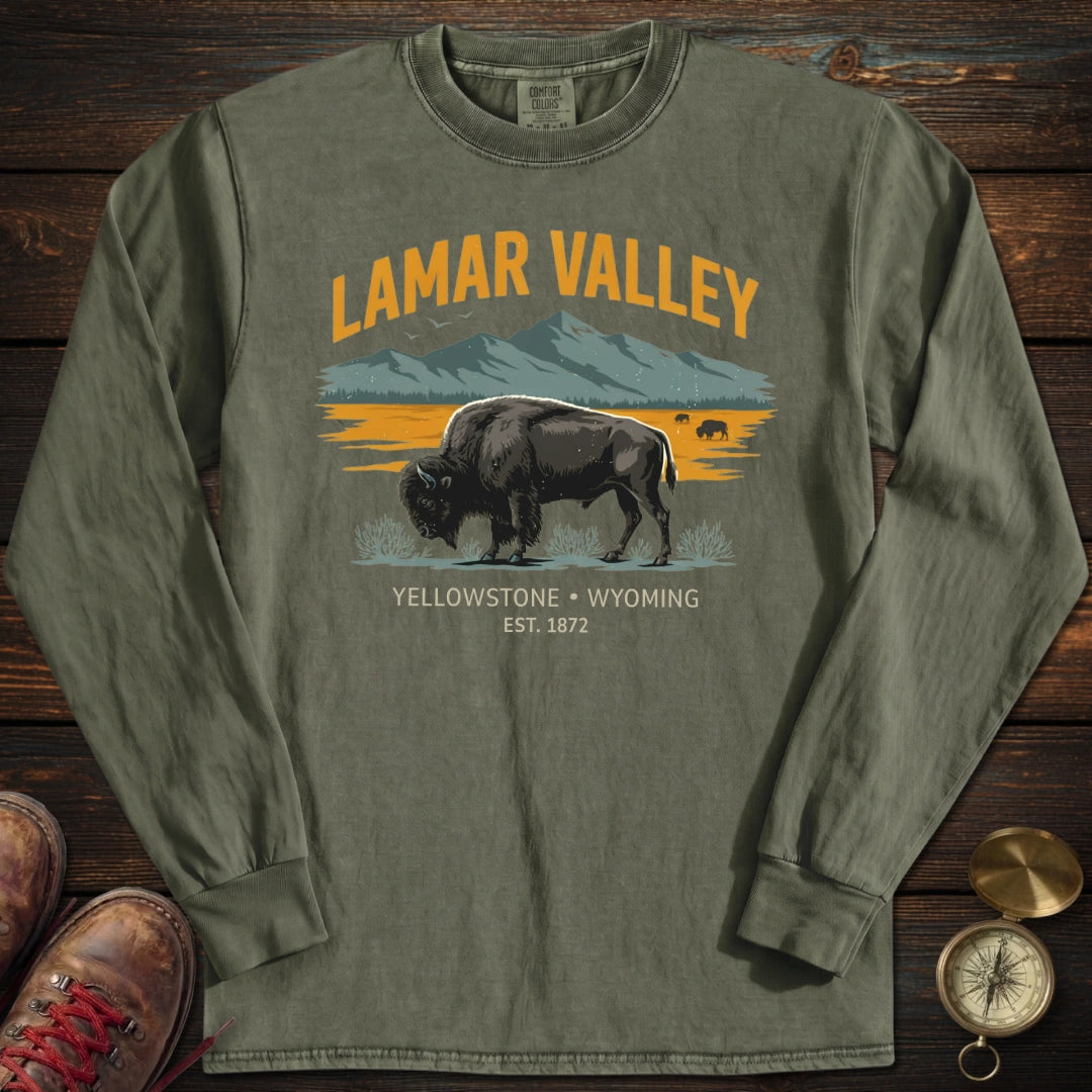 Lamar Valley Yellowstone Long Sleeved T Shirt Long Sleeve Shirt Gift For National Park Lover