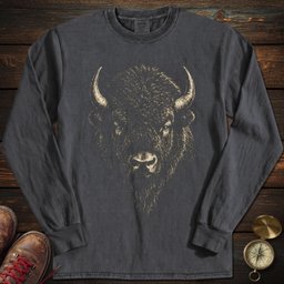 Bison Archival Portrait Long Sleeved T Shirt Long Sleeve Shirt Gift For National Park Lover