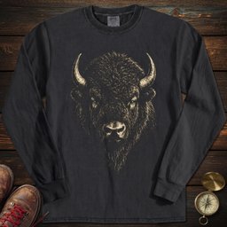 Bison Archival Portrait Long Sleeved T Shirt Long Sleeve Shirt Gift For National Park Lover