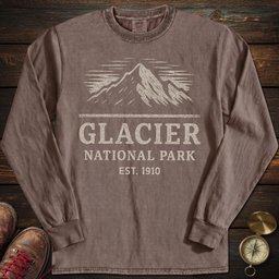 Glacier National Park 1910 Long Sleeved T Shirt Long Sleeve Shirt Gift For National Park Lover
