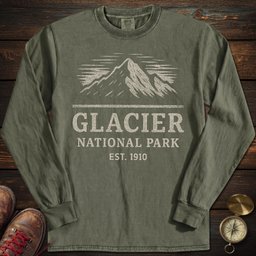 Glacier National Park 1910 Long Sleeved T Shirt Long Sleeve Shirt Gift For National Park Lover
