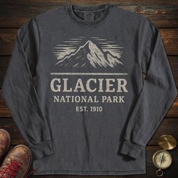 Glacier National Park 1910 Long Sleeved T Shirt Long Sleeve Shirt Gift For National Park Lover