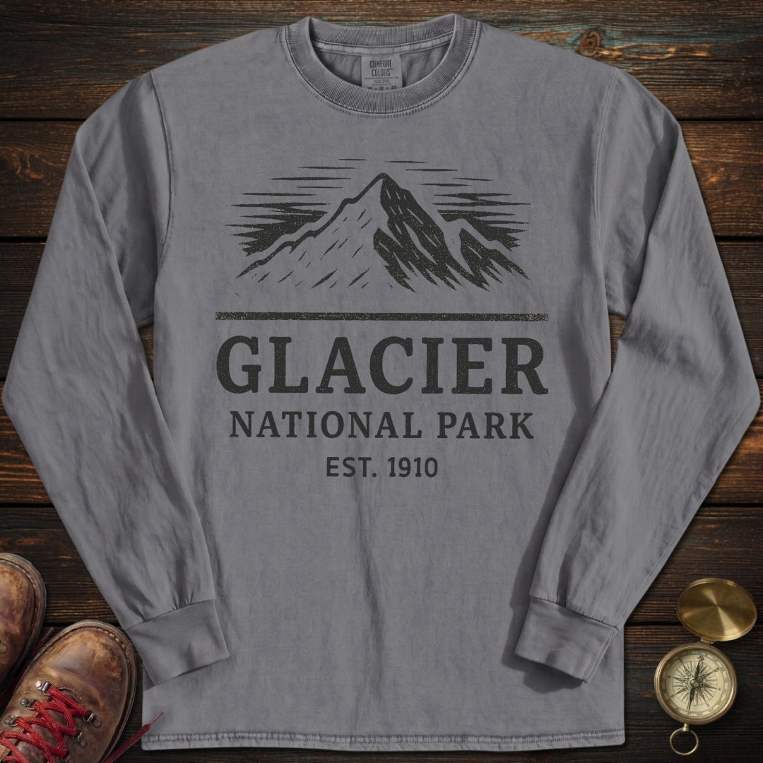 Glacier National Park 1910 Long Sleeved T Shirt Long Sleeve Shirt Gift For National Park Lover
