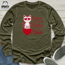 Youre My Purrfect Match Unisex Long Sleeve Tee Gift For Animal Lover