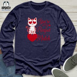 Youre My Purrfect Match Unisex Long Sleeve Tee Gift For Animal Lover