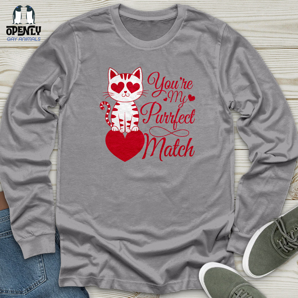 Youre My Purrfect Match Unisex Long Sleeve Tee Gift For Animal Lover