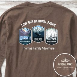 Custom Park Shirt Back Print Long Sleeve Shirt Gift For National Park Lover