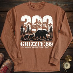 Grizzly 399 Bold Long Sleeved T Shirt Long Sleeve Shirt Gift For National Park Lover