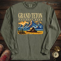 Grand Teton Moulton Barn Long Sleeved T Shirt Long Sleeve Shirt Gift For National Park Lover