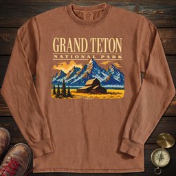 Grand Teton Moulton Barn Long Sleeved T Shirt Long Sleeve Shirt Gift For National Park Lover