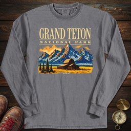 Grand Teton Moulton Barn Long Sleeved T Shirt Long Sleeve Shirt Gift For National Park Lover