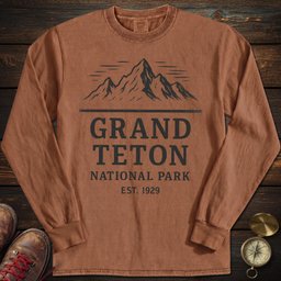 Grand Teton Long Sleeved T Shirt Long Sleeve Shirt Gift For National Park Lover