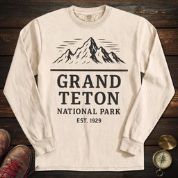 Grand Teton Long Sleeved T Shirt Long Sleeve Shirt Gift For National Park Lover
