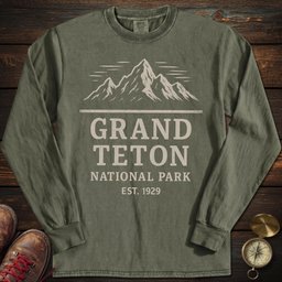 Grand Teton Long Sleeved T Shirt Long Sleeve Shirt Gift For National Park Lover