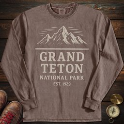 Grand Teton Long Sleeved T Shirt Long Sleeve Shirt Gift For National Park Lover