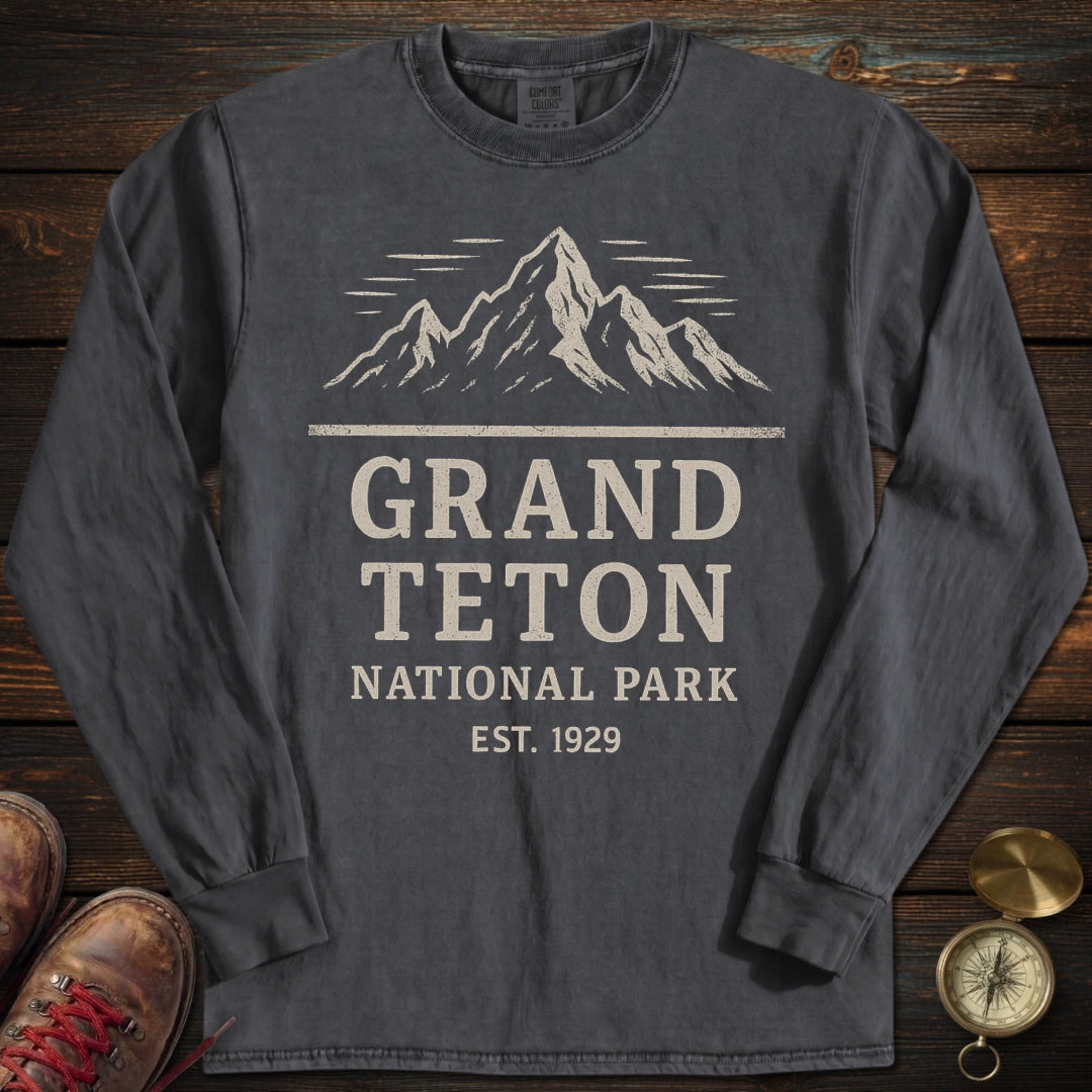 Grand Teton Long Sleeved T Shirt Long Sleeve Shirt Gift For National Park Lover