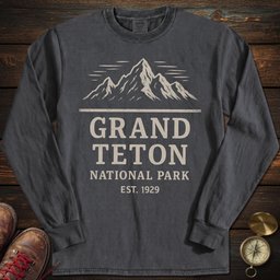 Grand Teton Long Sleeved T Shirt Long Sleeve Shirt Gift For National Park Lover