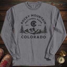 Rocky Mountain Colorado Flag Long Sleeved T Shirt Long Sleeve Shirt Gift For National Park Lover