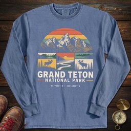 Grand Teton Graphic Long Sleeved T Shirt Long Sleeve Shirt Gift For National Park Lover