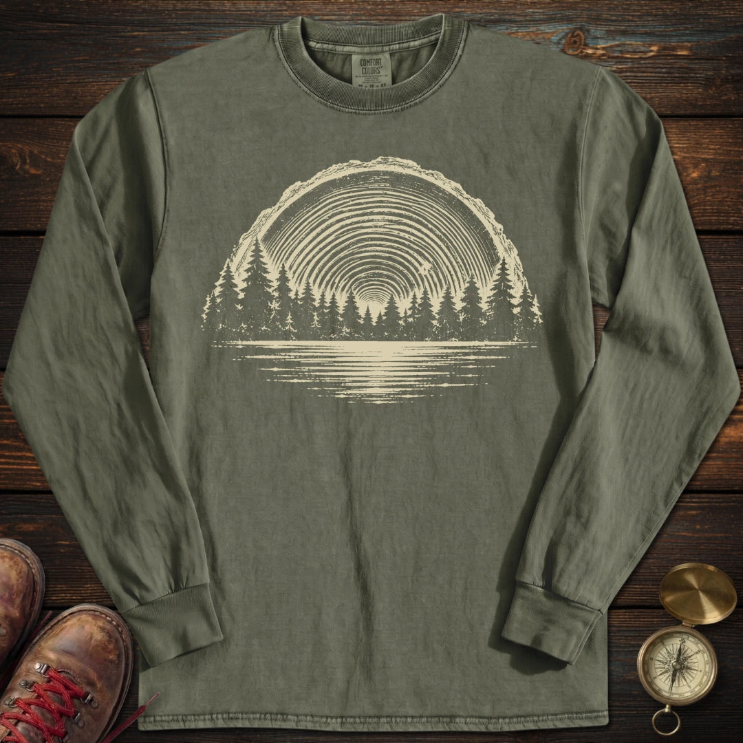 Tree Ring Sunset Long Sleeved T Shirt Long Sleeve Shirt Gift For National Park Lover