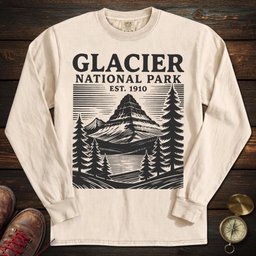 Glacier Park 1910 Long Sleeved T Shirt Long Sleeve Shirt Gift For National Park Lover