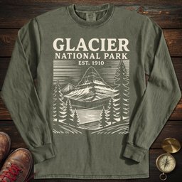 Glacier Park 1910 Long Sleeved T Shirt Long Sleeve Shirt Gift For National Park Lover