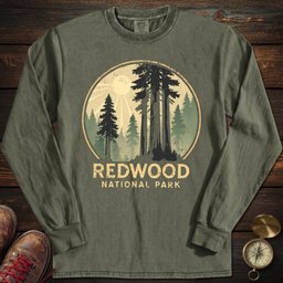 Redwood Distressed Long Sleeved T Shirt Long Sleeve Shirt Gift For National Park Lover