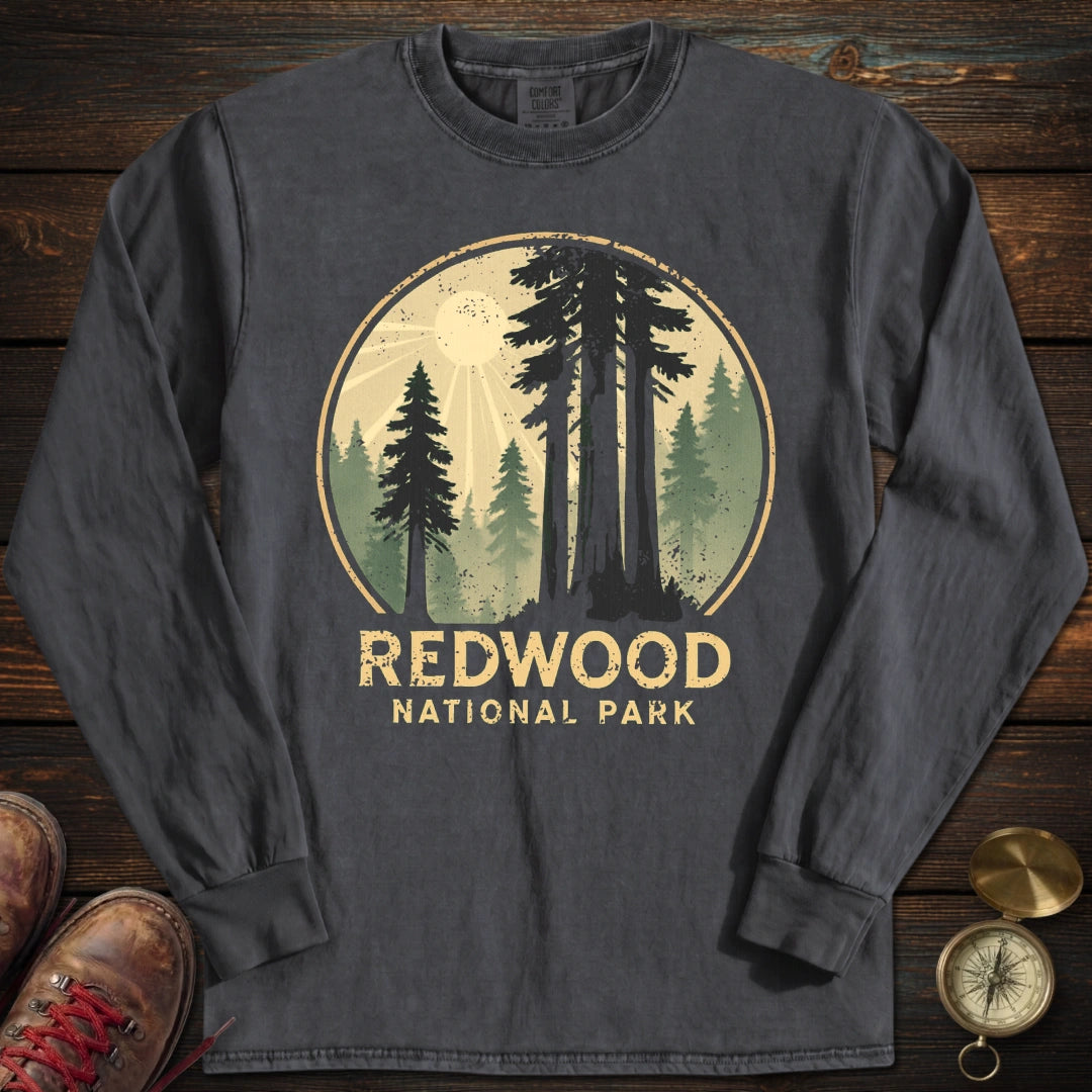 Redwood Distressed Long Sleeved T Shirt Long Sleeve Shirt Gift For National Park Lover