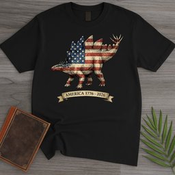 Americas 250th Spangled Spiketail Stegosaurus T-Shirt
