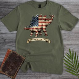 Americas 250th Spangled Spiketail Stegosaurus T-Shirt