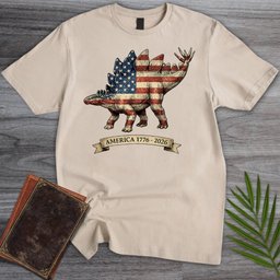 Americas 250th Spangled Spiketail Stegosaurus T-Shirt