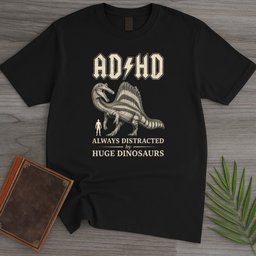 Always Distracted By Spinosaurus ADHD T Shirt Gift For Nature Lover