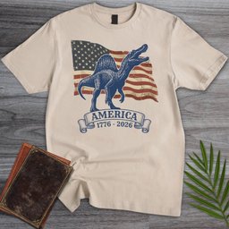 American Flag Spinosaurus Americas 250th T Shirt Gift For Nature Lover