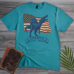 American Flag Spinosaurus Americas 250th T Shirt Gift For Nature Lover