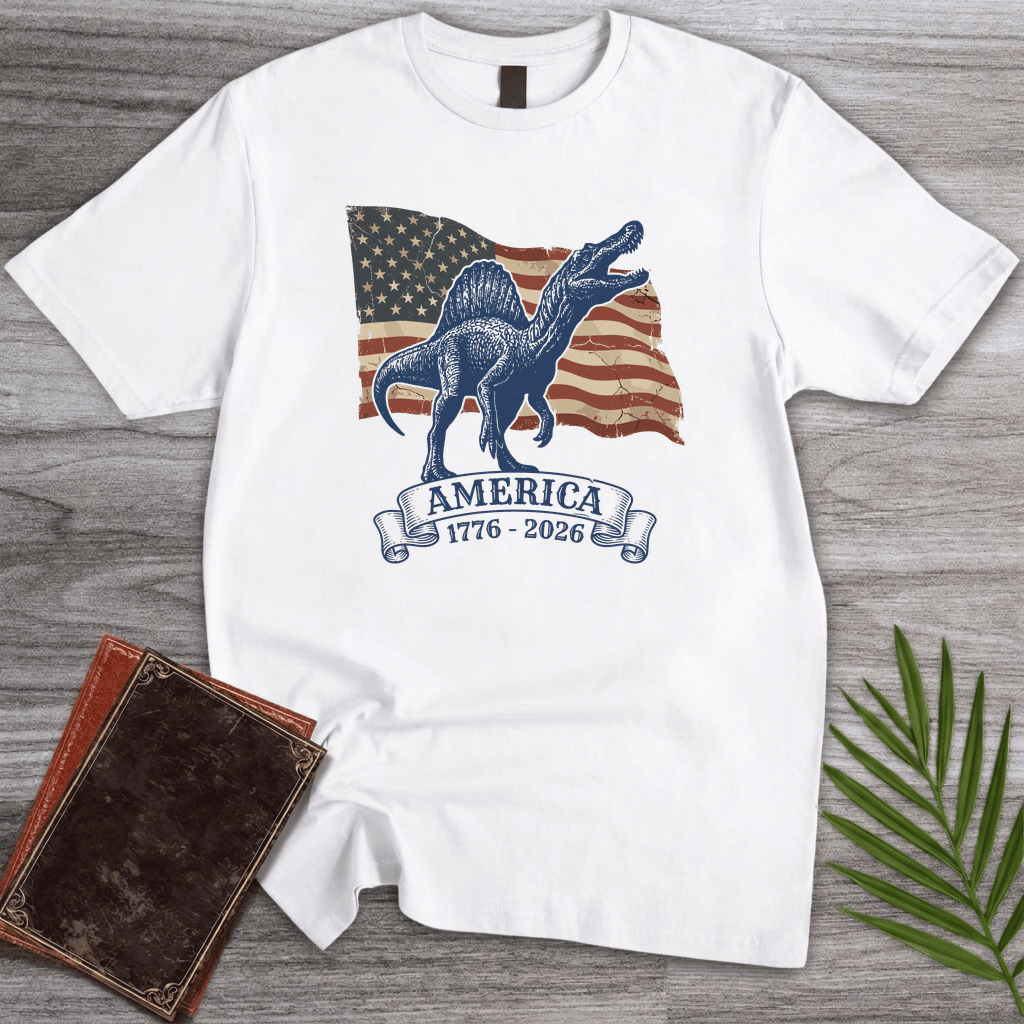 American Flag Spinosaurus Americas 250th T Shirt Gift For Nature Lover