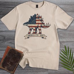 Americas 250th Heritage Plate Stegosaurus T-Shirt