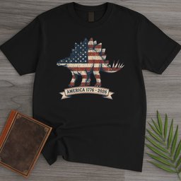 Americas 250th Heritage Plate Stegosaurus T-Shirt
