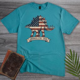 Americas 250th Heritage Plate Stegosaurus T-Shirt