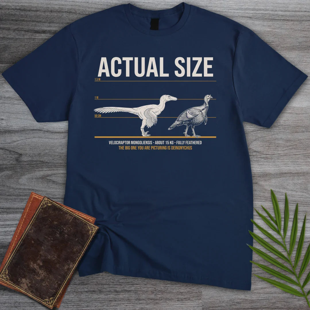 Actual Size Velociraptor T Shirt Gift For Nature Lover