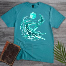 A Blue Mosasaurus Moon T Shirt Gift For Nature Lover