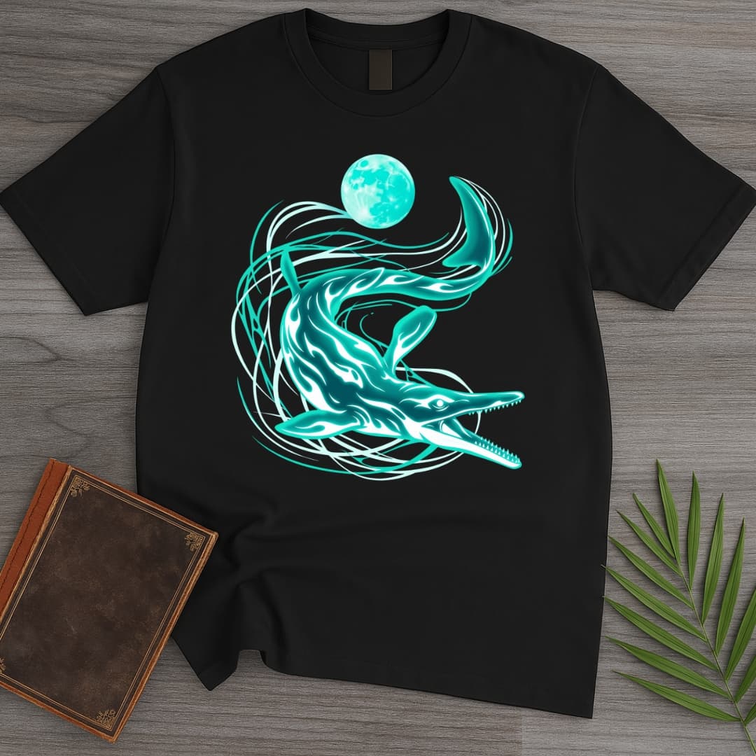 A Blue Mosasaurus Moon T Shirt Gift For Nature Lover