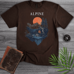 Alpine Sunset River Valley T Shirt Gift For Nature Lover