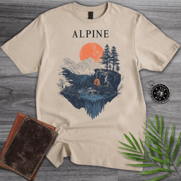 Alpine Sunset River Valley T Shirt Gift For Nature Lover