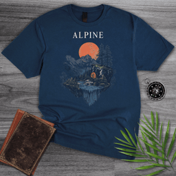 Alpine Sunset River Valley T Shirt Gift For Nature Lover