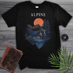 Alpine Sunset River Valley T Shirt Gift For Nature Lover