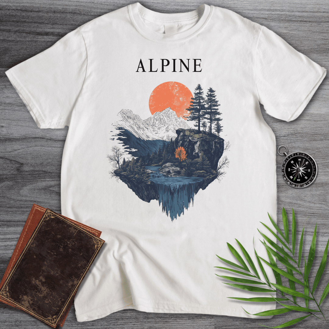 Alpine Sunset River Valley T Shirt Gift For Nature Lover